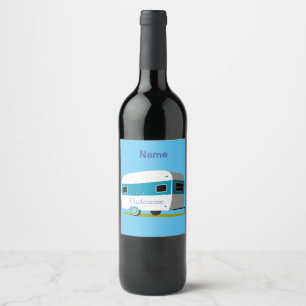 Étiquette Pour Bouteilles De Vin Caravan Camper RV Thunder_Cove