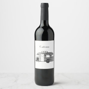 Étiquette Pour Bouteilles De Vin Caravane Camper Traveller Thunder_Cove