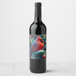 Étiquette Pour Bouteilles De Vin Cardinal de Noël/hiver