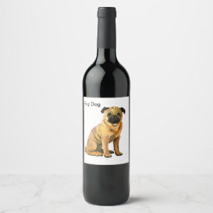 Étiquette Pour Bouteilles De Vin Carlin chien animal de compagnie mignon