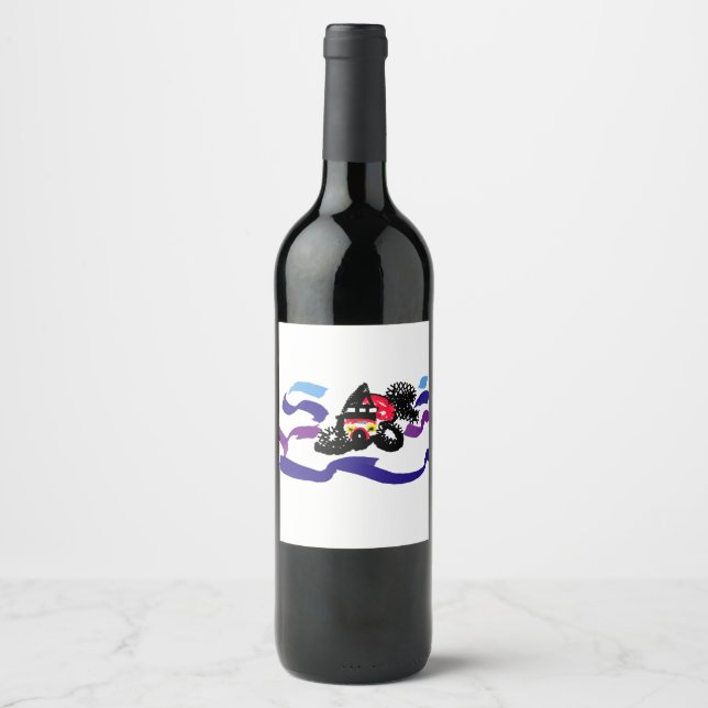 Étiquette Pour Bouteilles De Vin Carpe koï de joie  (Devant)