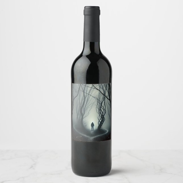 Étiquette Pour Bouteilles De Vin Carrefour dans le brouillard - Impression d'art de (Devant)