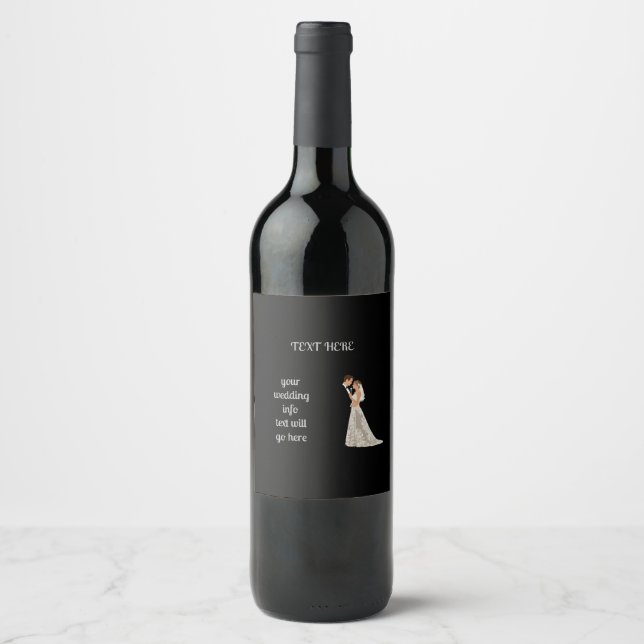 Étiquette Pour Bouteilles De Vin Carte de sauvegarde de date à plat (Devant)