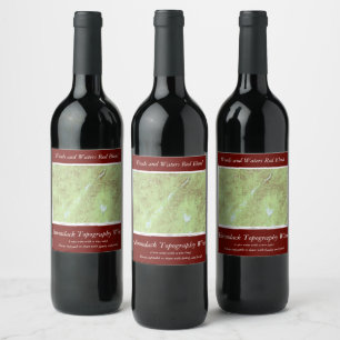 Étiquette Pour Bouteilles De Vin Carte topographique du Mont Marcy - Adirondack Par