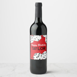 Étiquette Pour Bouteilles De Vin Casino Dice Anniversaire Vin bouteille Étiquette