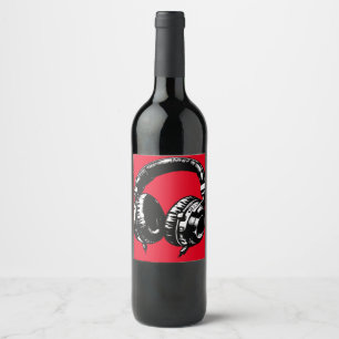 Étiquette Pour Bouteilles De Vin Casque de musique noir pour danse DJ fête d'annive