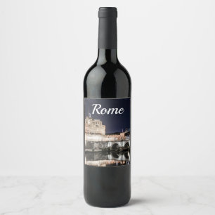 Étiquette Pour Bouteilles De Vin Castel Sant Angelo la nuit à Rome