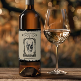 Étiquette Pour Bouteilles De Vin Caves Arsenic Pinot Noir Halloween Vin Étiquette