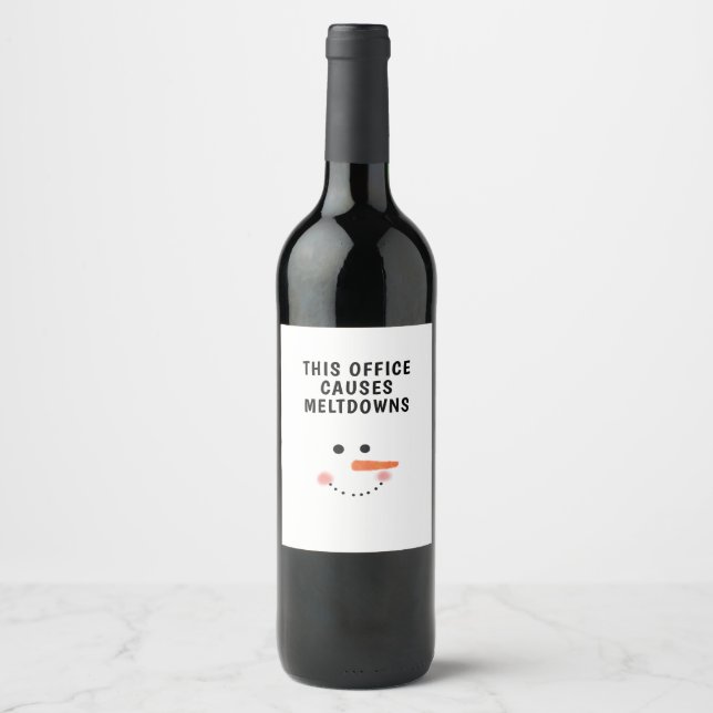 Étiquette Pour Bouteilles De Vin Ce Bureau Cause Les Fondements Drôle Citation Snow (Devant)