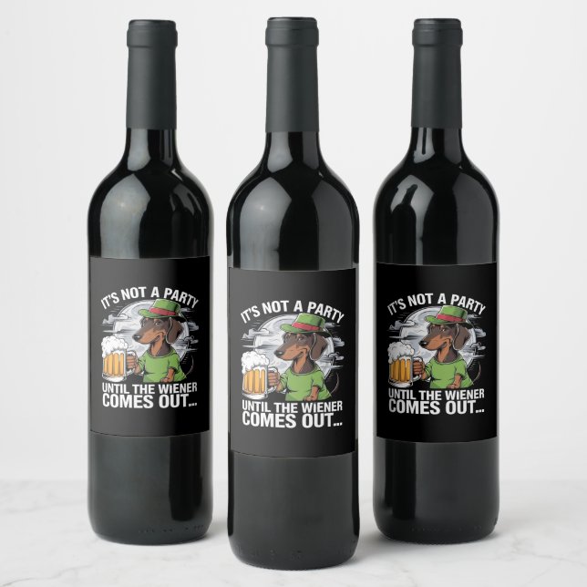 Étiquette Pour Bouteilles De Vin Ce n'est pas une fête jusqu'à Dachshund Irish Beer (Bouteilles)