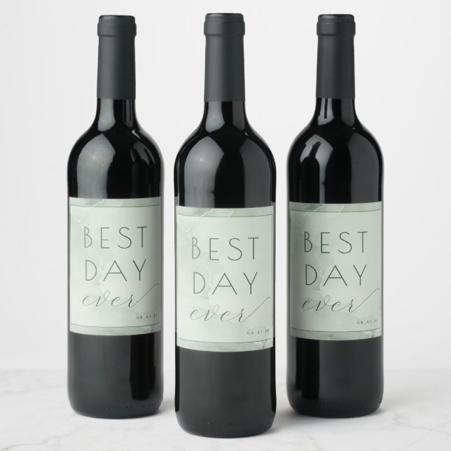 Étiquette Pour Bouteilles De Vin Célébration aquarelle verte joyeuse (Bouteilles)
