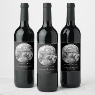 Étiquette Pour Bouteilles De Vin Célébration commémorative de la vie Cadeaux funéra