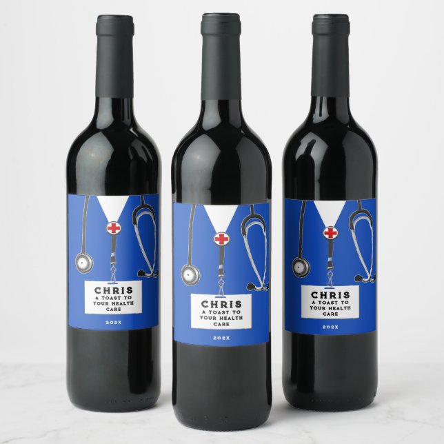 Étiquette Pour Bouteilles De Vin Célébration de docteur (Bouteilles)