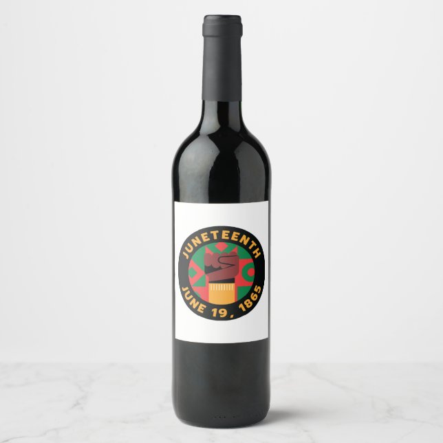 Étiquette Pour Bouteilles De Vin Célébration de Juneteenth commémorant la liberté e (Devant)