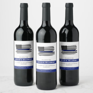 Étiquette Pour Bouteilles De Vin Célébration de la retraite de la police personnali