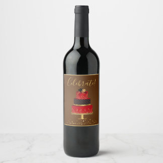 Étiquette Pour Bouteilles De Vin Célébration de Red Velvet pour Label
