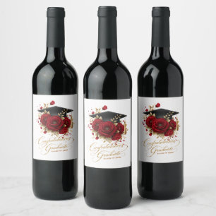 Étiquette Pour Bouteilles De Vin Célébration de remise des diplômes élégante • Écri