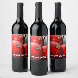 Étiquette Pour Bouteilles De Vin Cerises avec gouttes de ragoût