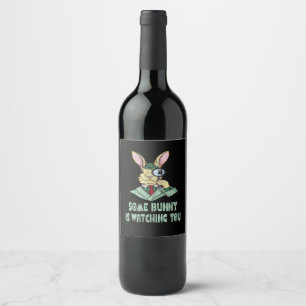 Étiquette Pour Bouteilles De Vin Certains lapins vous regardent Lapin de Pâques