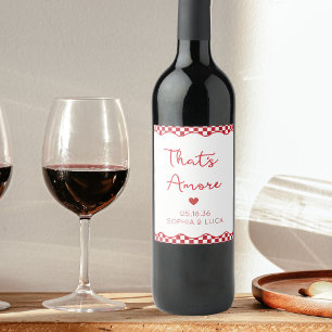 Étiquette Pour Bouteilles De Vin C'est Amore Italien Chic Mariage Personnalisé Roug
