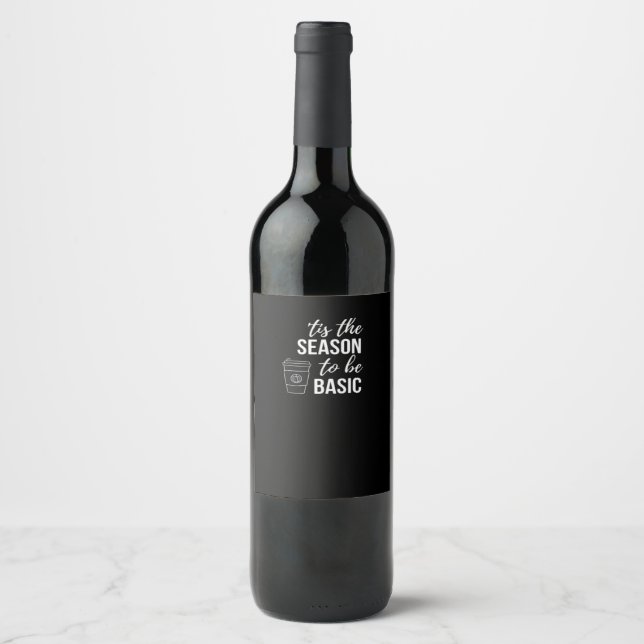 Étiquette Pour Bouteilles De Vin C'est la saison d'être basique (Devant)
