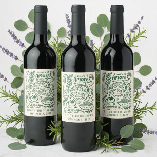 Étiquette Pour Bouteilles De Vin C'est l'Amore Nourriture Italienne Mariage de Fill