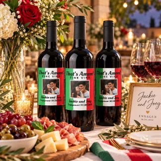 Étiquette Pour Bouteilles De Vin C'est l'amour ! Drapeau italien avec photo personn