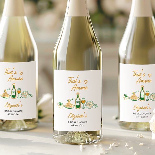 Étiquette Pour Bouteilles De Vin C'est l'Amour Nourriture Italienne Rustique Baby S (Créateur téléchargé)