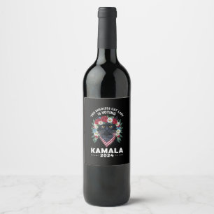Étiquette Pour Bouteilles De Vin Cette dame de chats sans enfants vote Kamala 