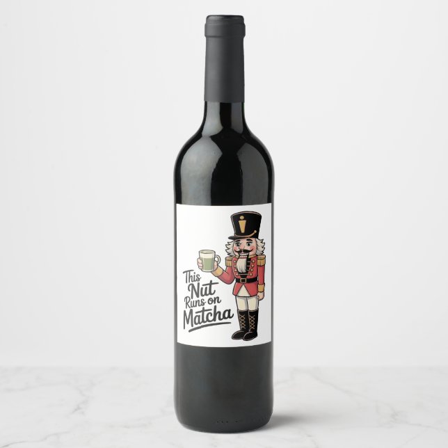 Étiquette Pour Bouteilles De Vin Cette noix tourne sur Matcha Christmas Nutcracker (Devant)
