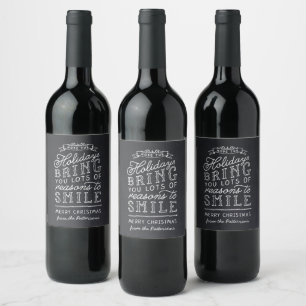 Étiquette Pour Bouteilles De Vin Chalkboard Letting cadeau de Noël personnalisé