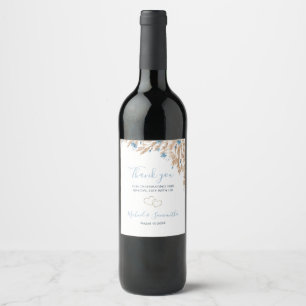 Étiquette Pour Bouteilles De Vin Champ de pays bleu poudre mariage