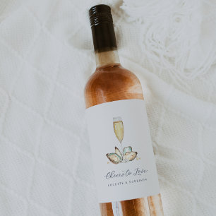 Étiquette Pour Bouteilles De Vin Champagne & Huîtres "Cheval to Love"
