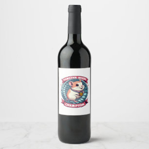 Étiquette Pour Bouteilles De Vin Champion de roue de hamster