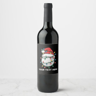 Étiquette Pour Bouteilles De Vin Chapeau de Père Noël à balle de golf personnalisé
