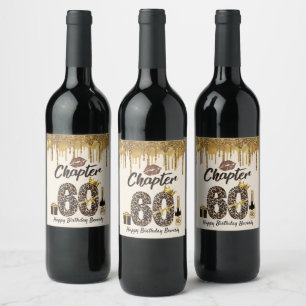 Étiquette Pour Bouteilles De Vin Chapitre 60 Empreinte de léopard 70e anniversaire 