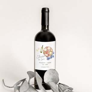 Étiquette Pour Bouteilles De Vin Charcuterie Board Vin & Fromage Cheers à l'amour