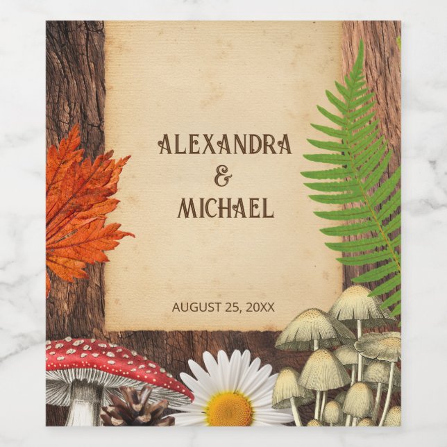 Étiquette Pour Bouteilles De Vin Charmante nature rustique boisée inspirée (Étiquettes simples)