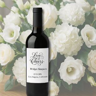 Étiquette Pour Bouteilles De Vin Charme élégant amour et encouragements