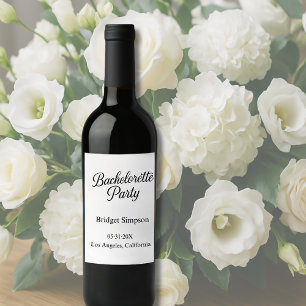 Étiquette Pour Bouteilles De Vin Charme élégant Bachelorette intemporelle fête