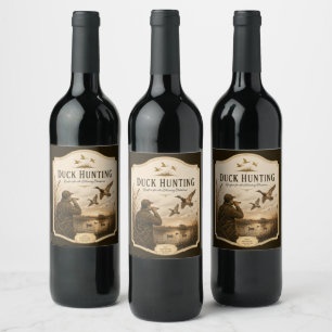Étiquette Pour Bouteilles De Vin Chasse au canard