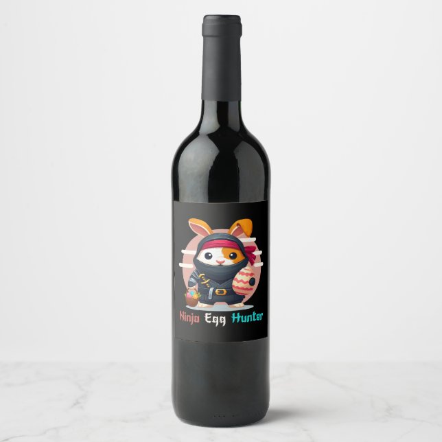 Étiquette Pour Bouteilles De Vin Chasseur d'oeufs Ninja (Devant)