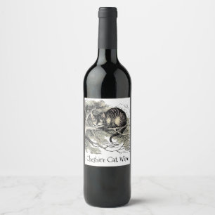 Étiquette Pour Bouteilles De Vin Chat de Cheshire Alice au Pays des Merveilles Clas