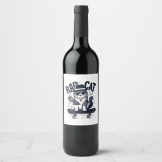Étiquette Pour Bouteilles De Vin Chat de rap Harmonie