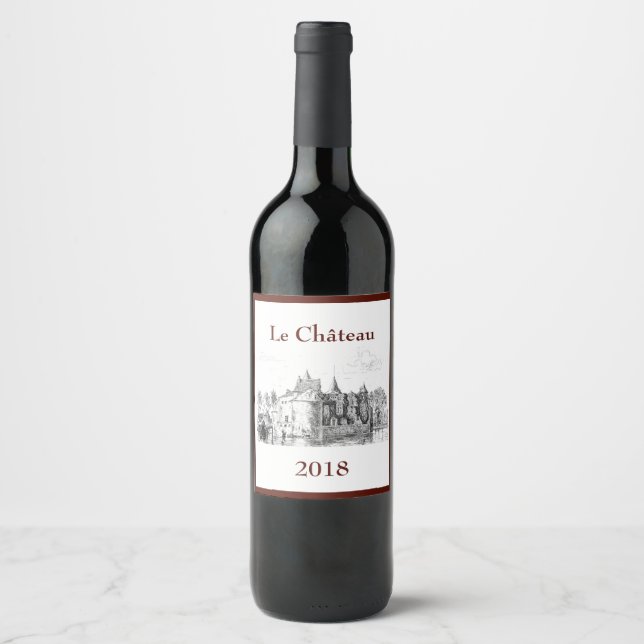 Étiquette Pour Bouteilles De Vin Château de France (Devant)