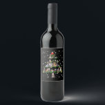 Étiquette Pour Bouteilles De Vin Chats amusants Arbre de Noël Ornement Décor Cadeau<br><div class="desc">Chats amusants Arbre de Noël Ornement Décor Cadeau</div>