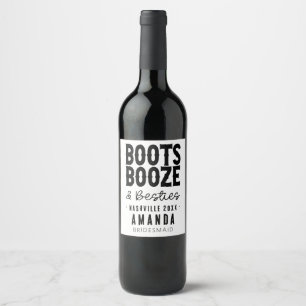 Étiquette Pour Bouteilles De Vin Chaussures de Nashville Enterrement de Vie de Jeun