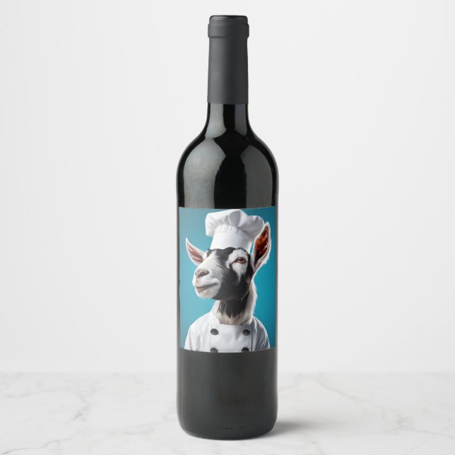 Étiquette Pour Bouteilles De Vin Chef Chèvre (Devant)