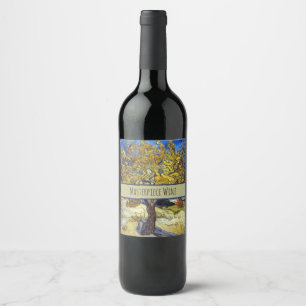 Étiquette Pour Bouteilles De Vin Chef-d'œuvre d'art du mûrier de Van Gogh