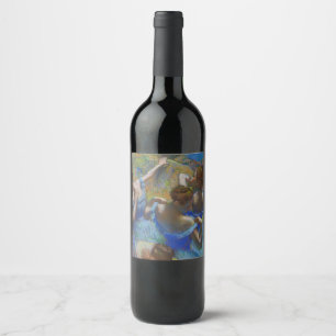 Étiquette Pour Bouteilles De Vin Chef-d'œuvre d'art fin pastel Danseuses bleues de 